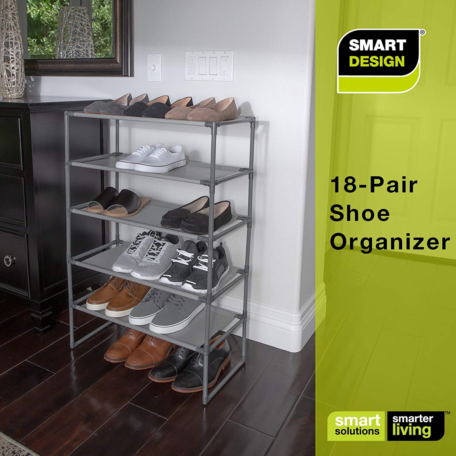 Shoe Rack Shelf with Laminated Liner - Smart Design® 27