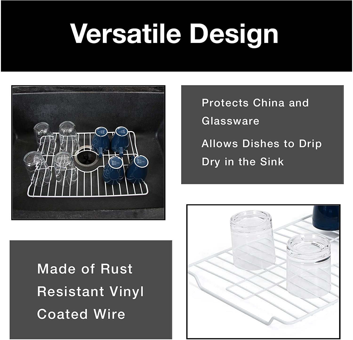 Kitchen Sink Protector - Large - Steel Wire Frame - Rust Resistant Protects Sinks from Damages and Scratches Smart Design  4