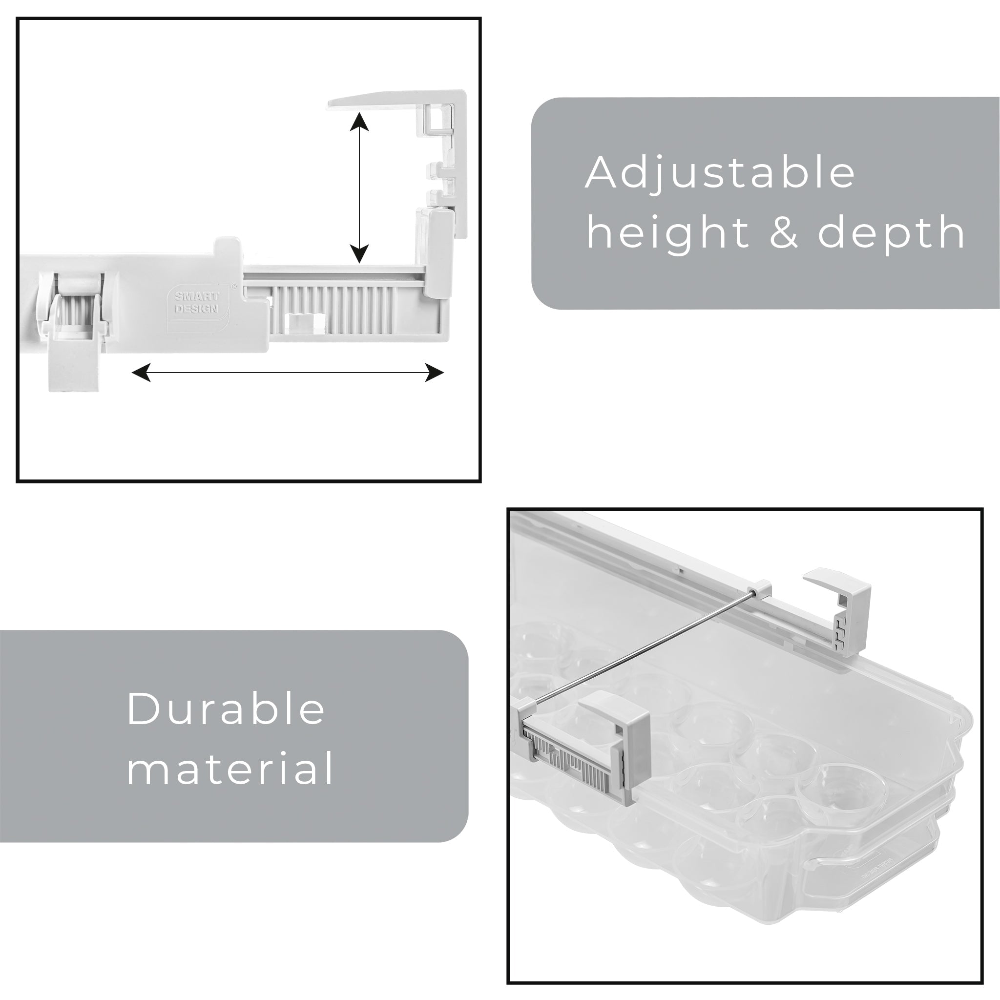 Sliding Egg Drawer with Extendable Rails - Holds 18 Eggs - Smart Design® 4