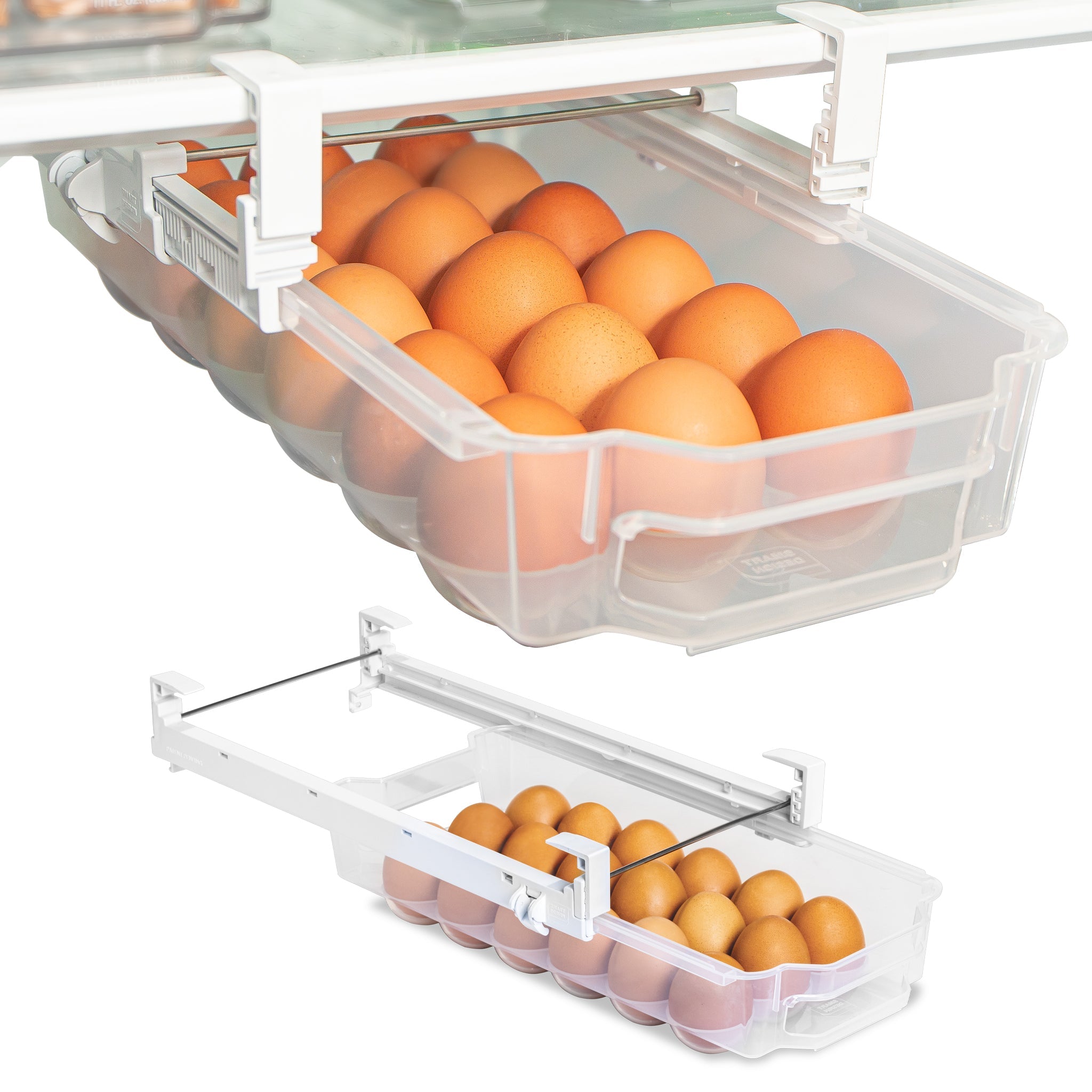 Smart Design Cajón extraíble ajustable para huevos con capacidad para 18  huevos, sin bisfenol A, contenedor de refrigerador, contenedor de plástico