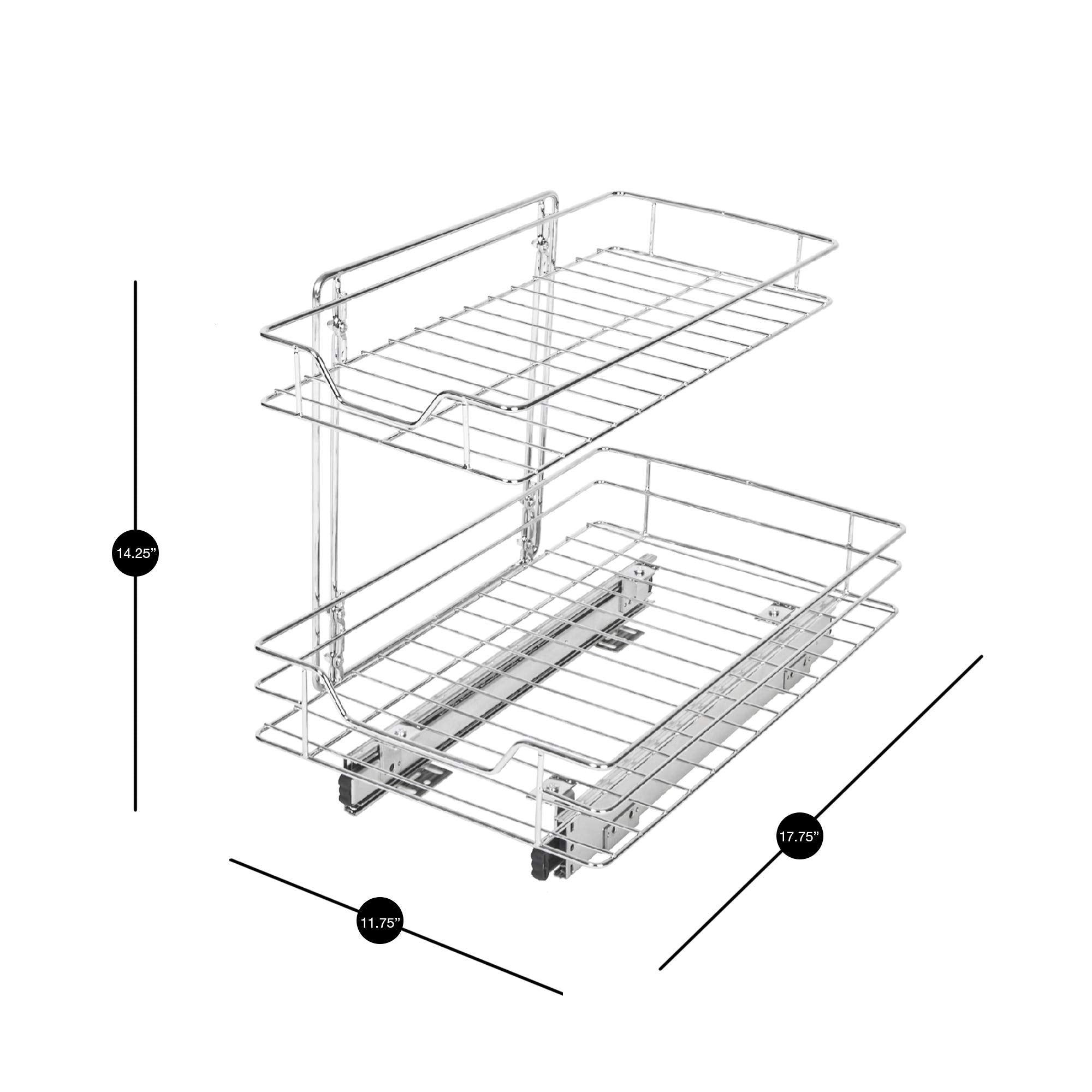 Smart Design Pull Out Cabinet Shelf Organizer - Extra Large Tall