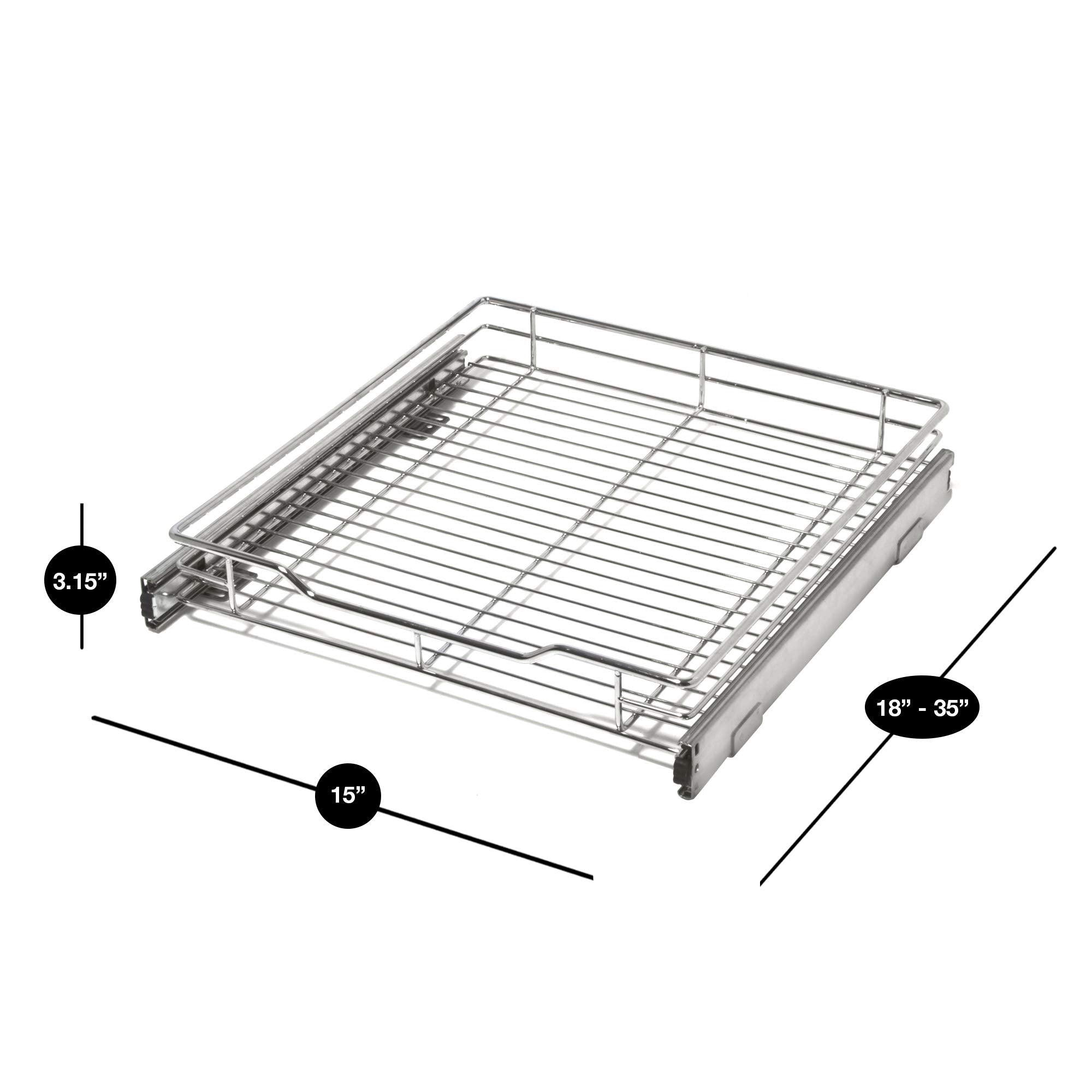 Sliding Pull Out Metal Cabinet Shelf - Multiple Sizes - Smart Design® 38