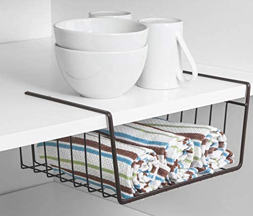 Smart Design White Wire Undershelf Basket Medium