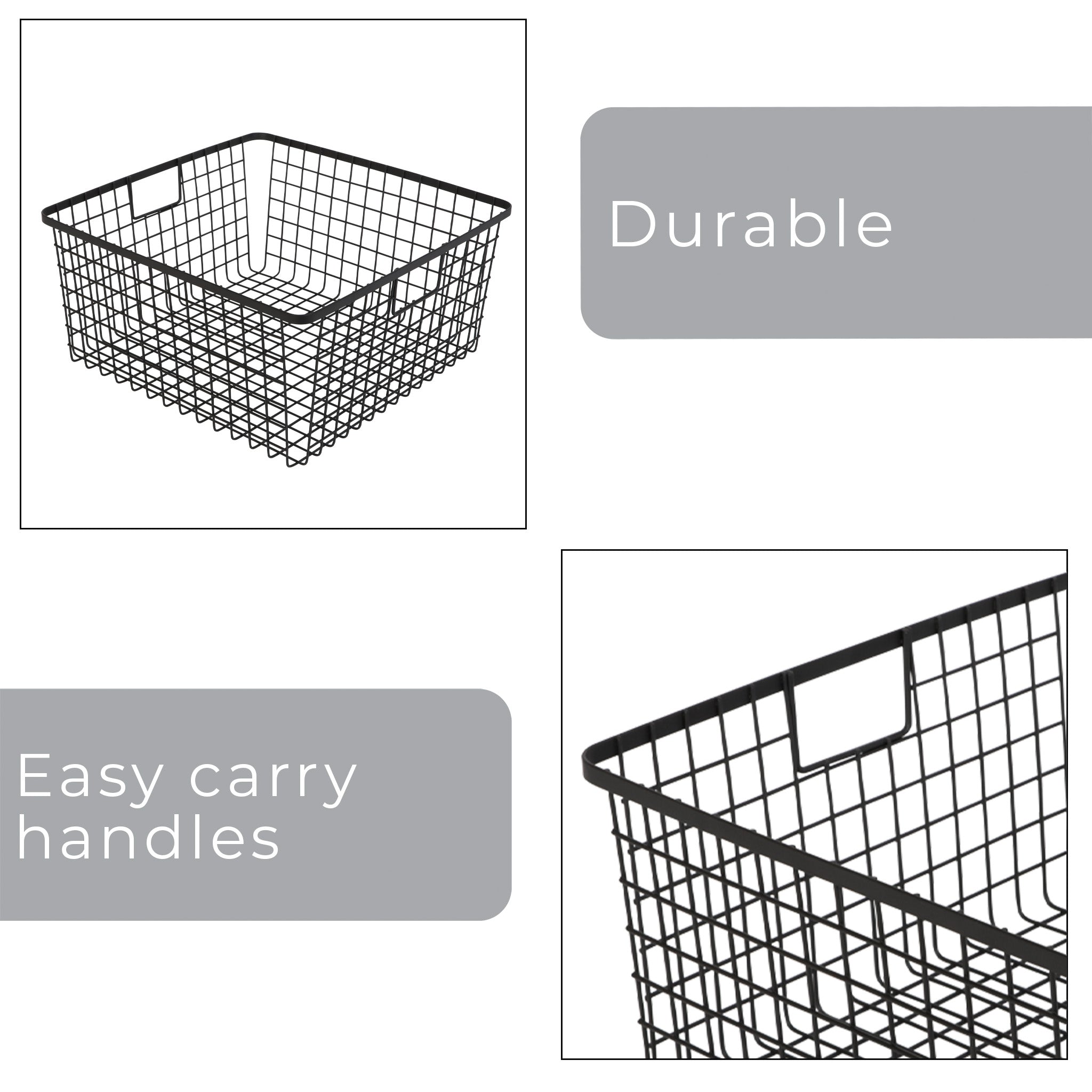 Smart Design Kitchen Nesting Baskets - 9 x 12
