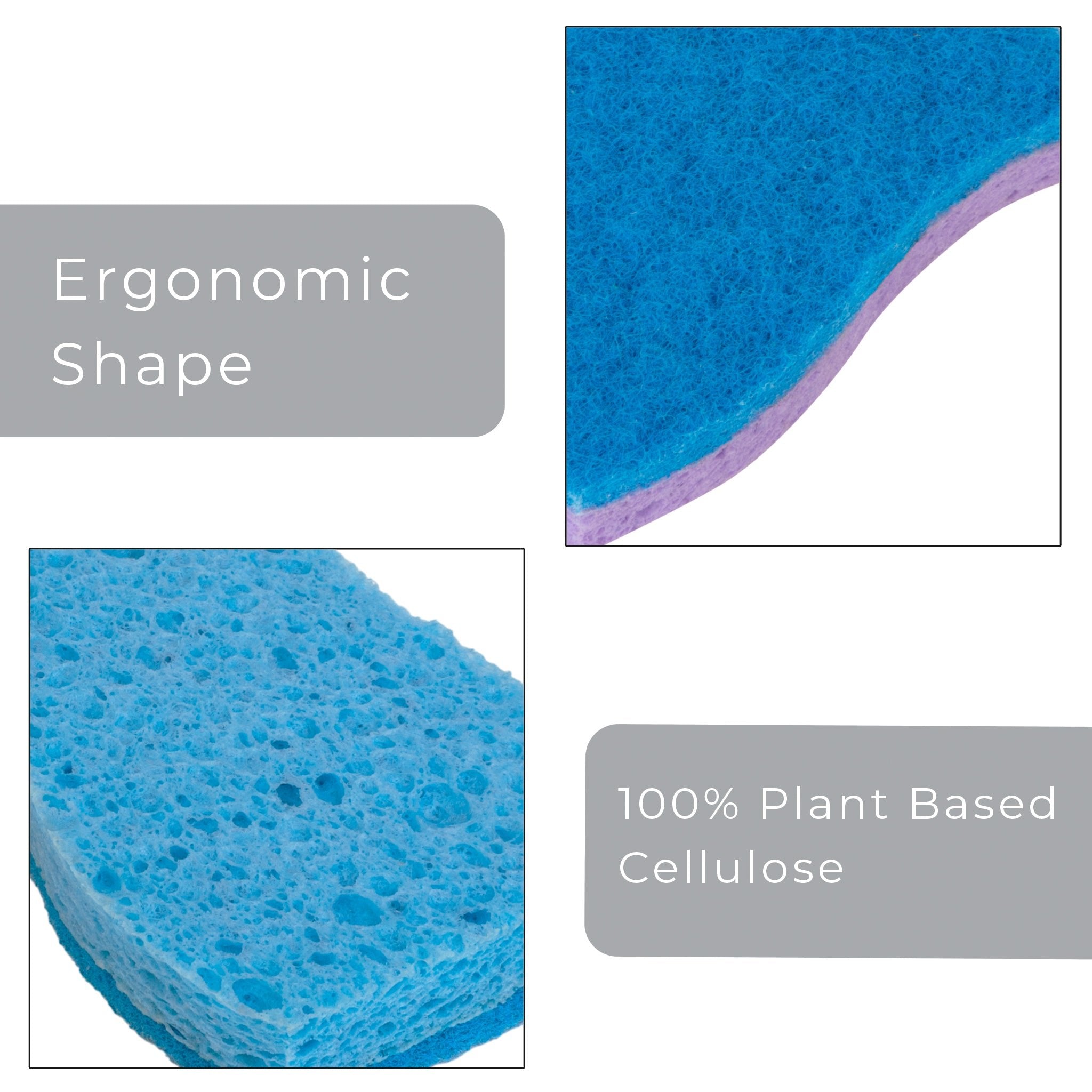 Non-Scratch Cellulose Smart Scrub Sponge Ultra Absorbent Ergonomic Shape Cleaning, Dishes, & Hard Stains - Smart Design 5