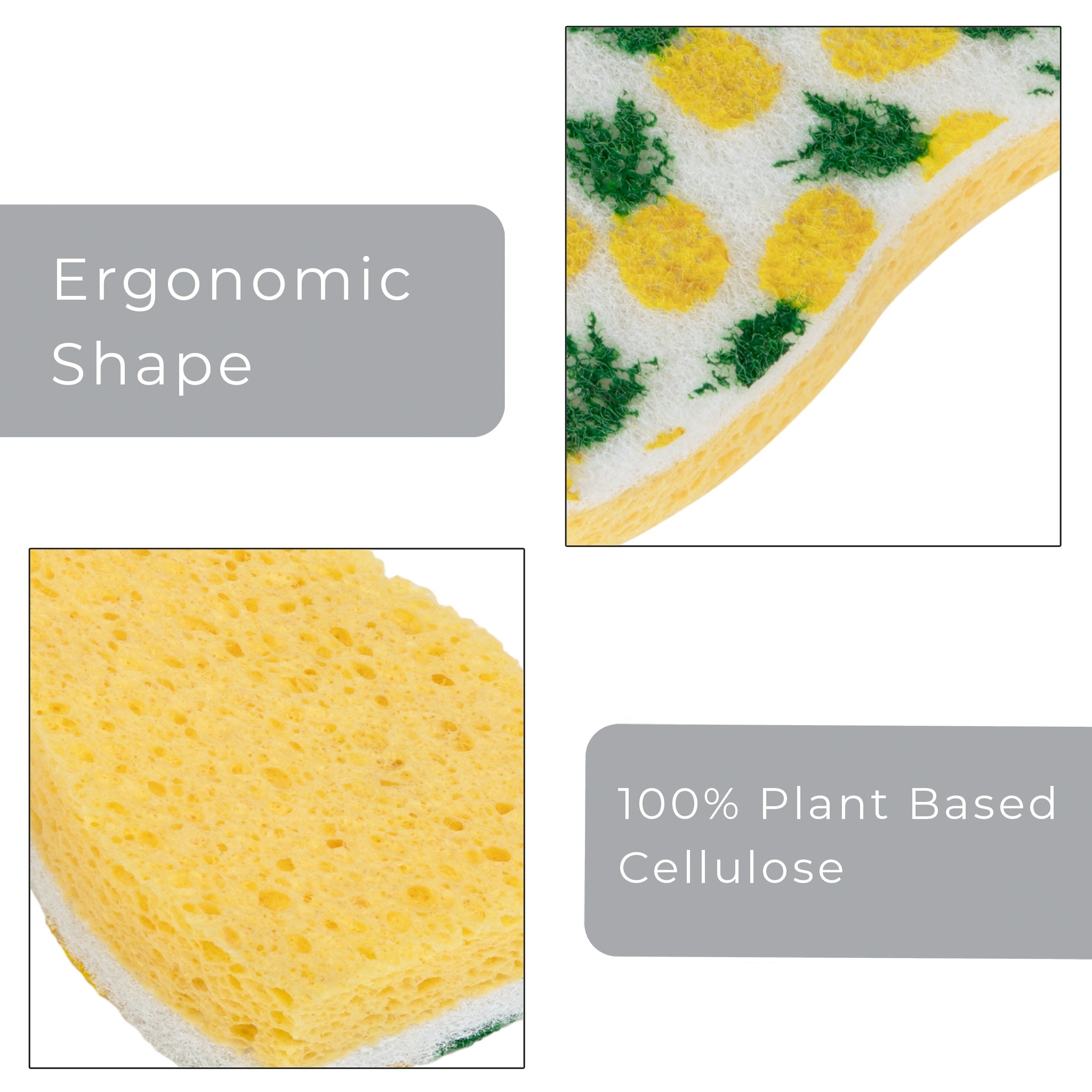 Non-Scratch Cellulose Smart Scrub Sponge Ultra Absorbent Ergonomic Shape Cleaning, Dishes, & Hard Stains - Smart Design  25