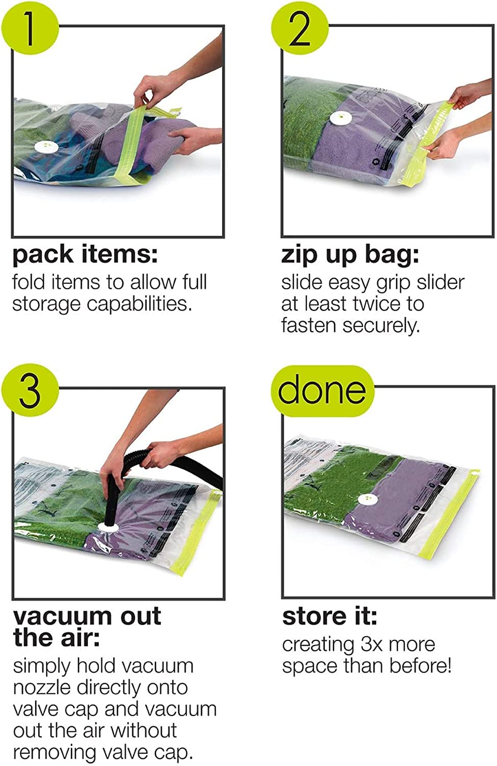 SmartBag Instant Space Saver Storage - 5 Combo Flat - Smart Design® 3