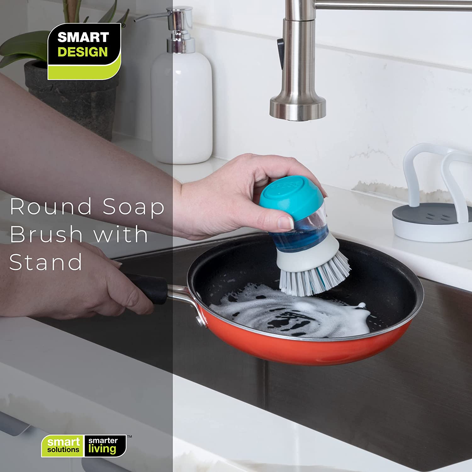 Soap Dispensing Palm Brush and Stand - Smart Design® 7