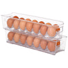 Stackable Clear Refrigerator Egg Storage Bin with Handle - 14 Egg Container - 2 pack- 4 x 14.5 inch - Smart Design® 2