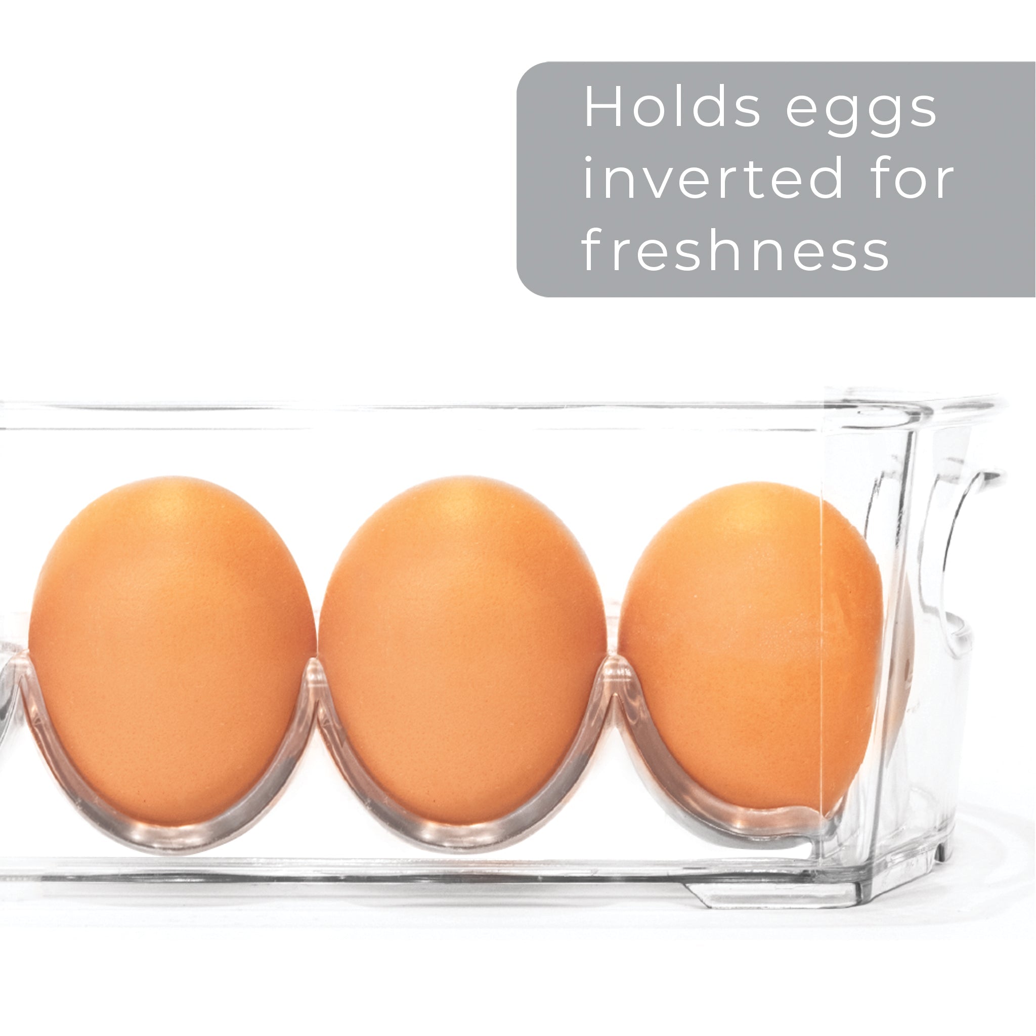 Stackable Clear Refrigerator Egg Storage Bin with Handle - 14 Egg Container - 2 pack- 4 x 14.5 inch - Smart Design® 6