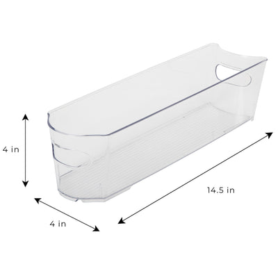 Stackable Clear Refrigerator Storage Bin with Handle - 8 pack - 4 x 14.5 inch - Smart Design® 4