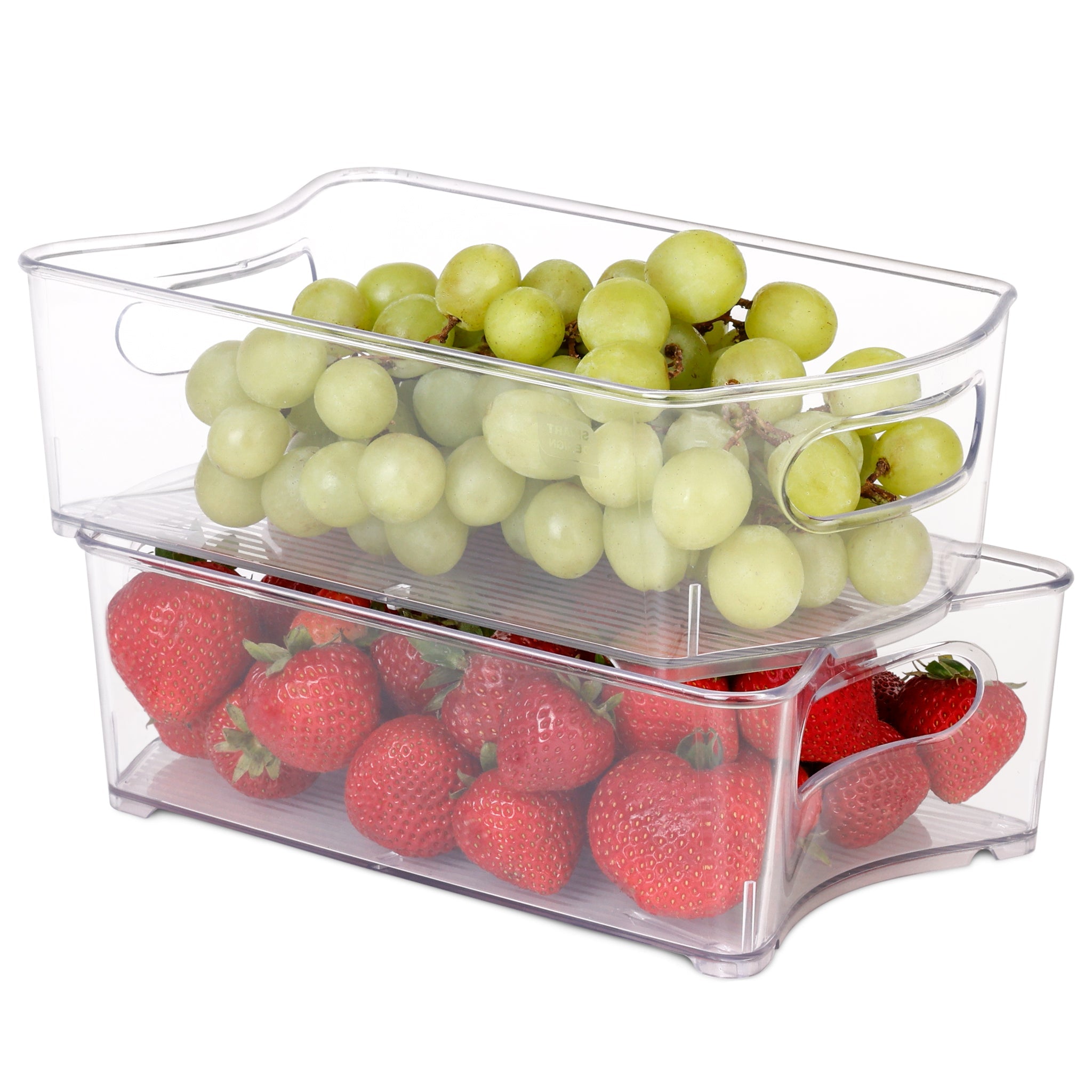 Stackable Clear Refrigerator Storage Bin with Handle - 8 pack - 6 x 10 inch - Smart Design® 2