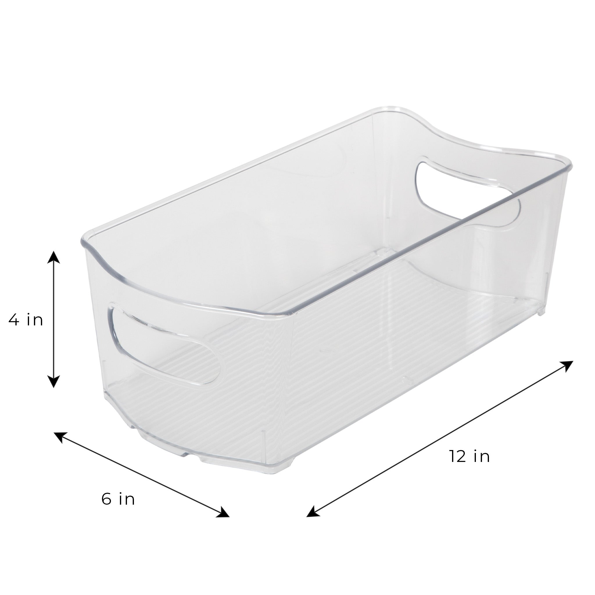 Stackable Clear Refrigerator Storage Bin with Handle - 8 pack - 6 x 12 inch - Smart Design® 4