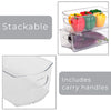 Stackable Clear Refrigerator Storage Bin with Handle - 8 pack - 6 x 12 inch - Smart Design® 5