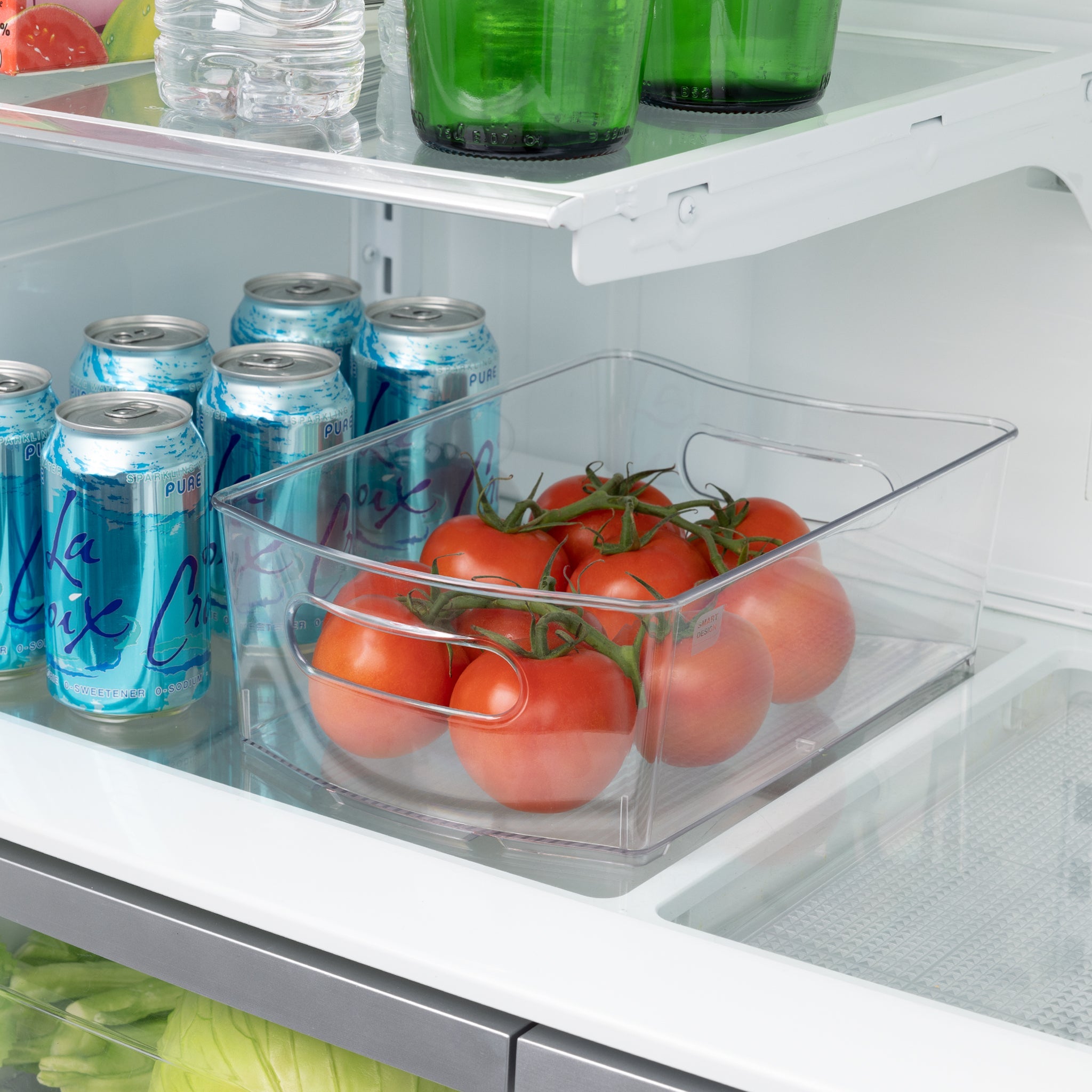 Stackable Clear Refrigerator Storage Bin with Handle - 8 pack - 8 x 12 inch - Smart Design® 3