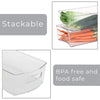 Stackable Clear Refrigerator Storage Bin with Handle - 8 pack - 8 x 14 inch - Smart Design® 5