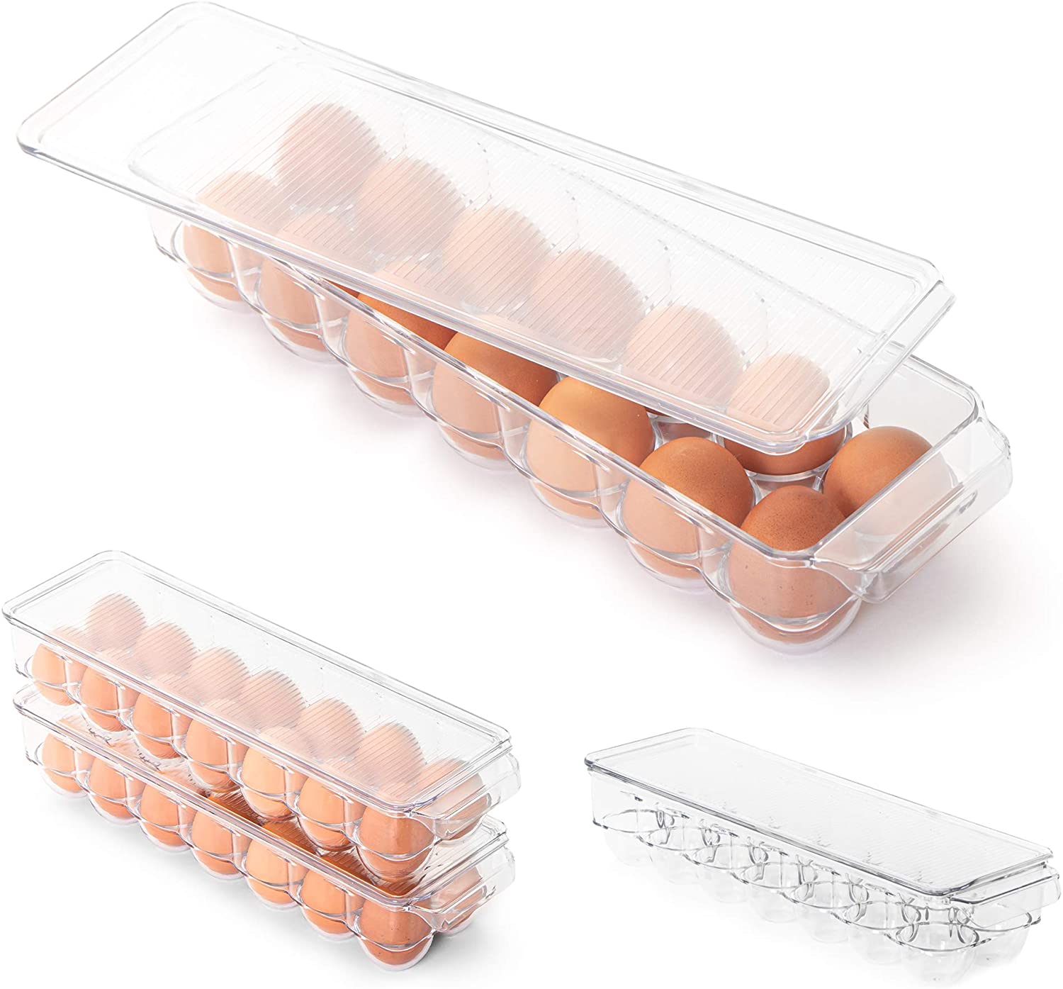Stackable Refrigerator Egg Holder Bin with Handle and Lid - Smart Design® 8