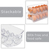Stackable Refrigerator Egg Storage Bin with Handle - 2-Pack - Smart Design® 4