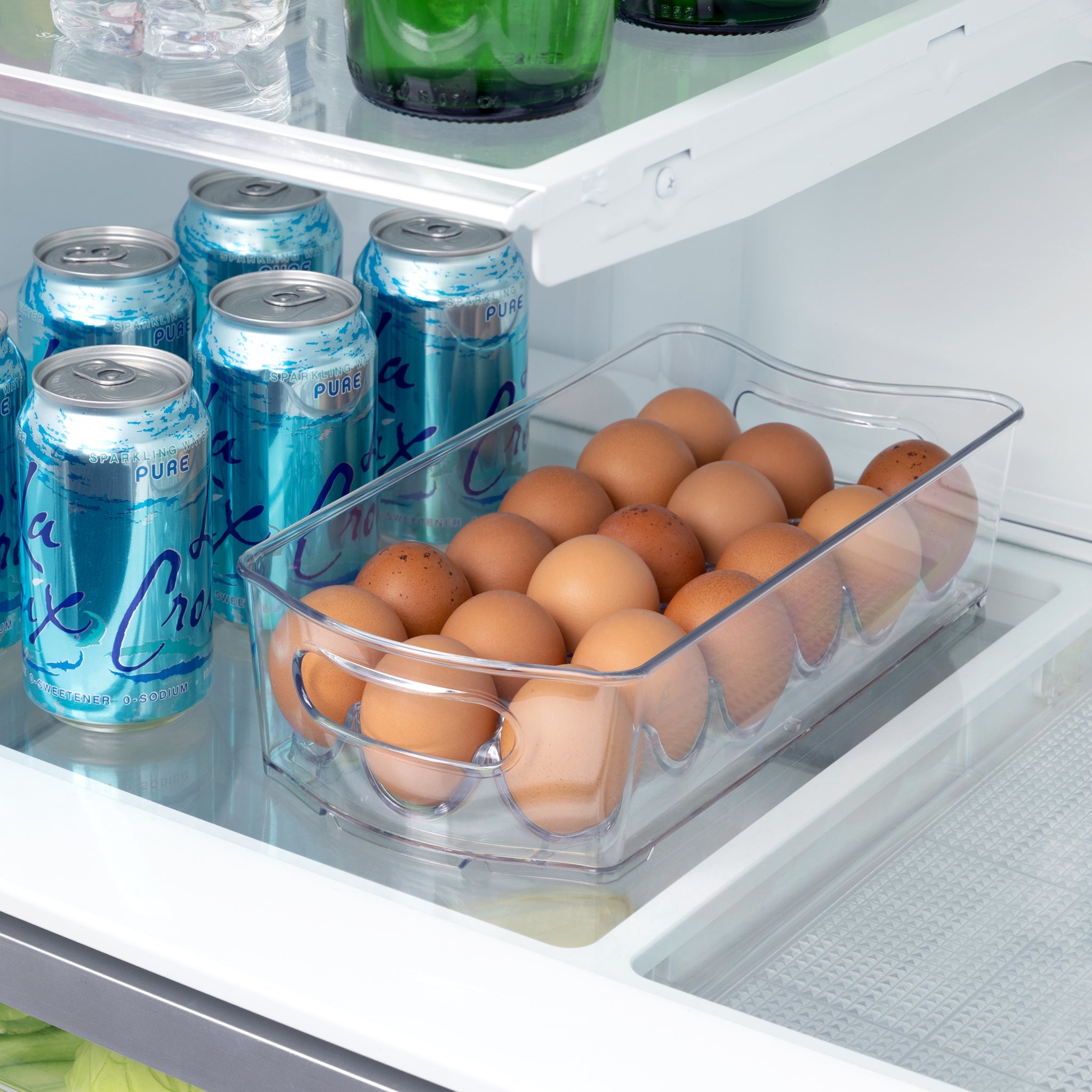 Stackable Refrigerator Egg Storage Bin with Handle - 2-Pack - Smart Design® 2