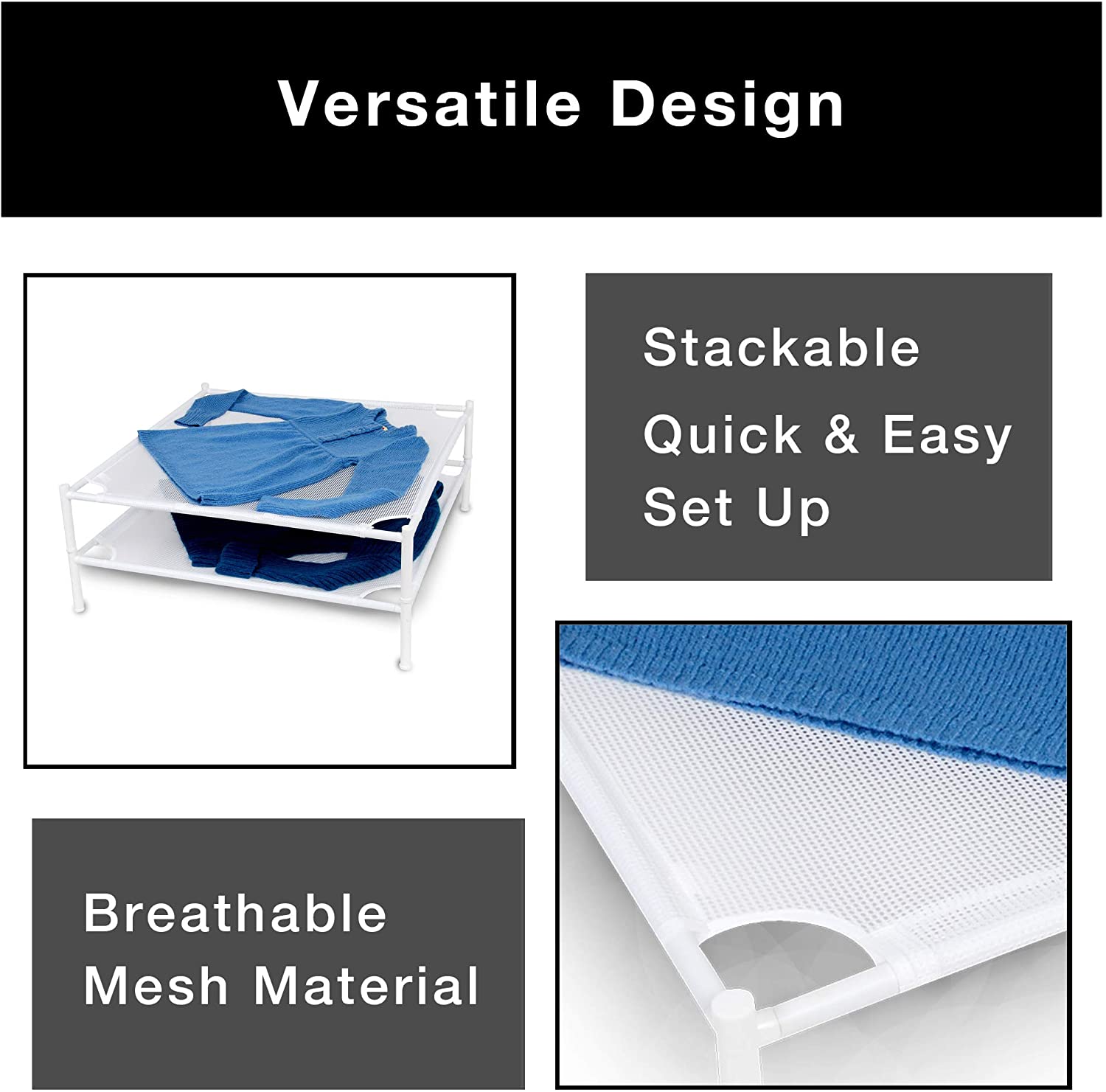Stackable Sweater Dryer Rack with 4 Legs - Smart Design® 11