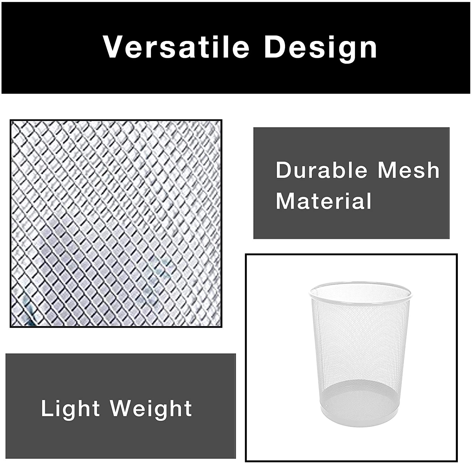 Steel Metal Mesh Waste Basket - Smart Design® 5