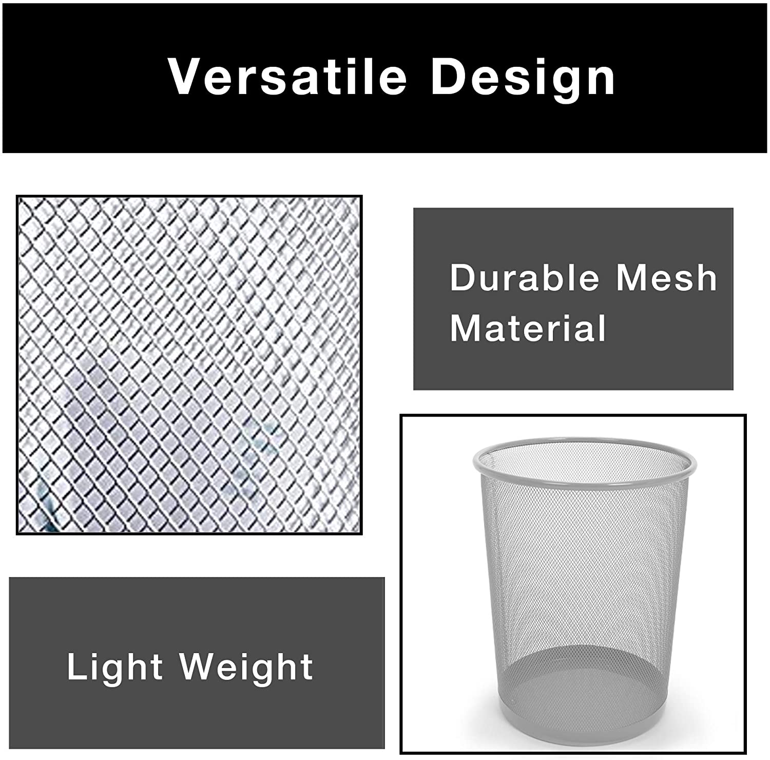 Steel Metal Mesh Waste Basket - Smart Design® 37