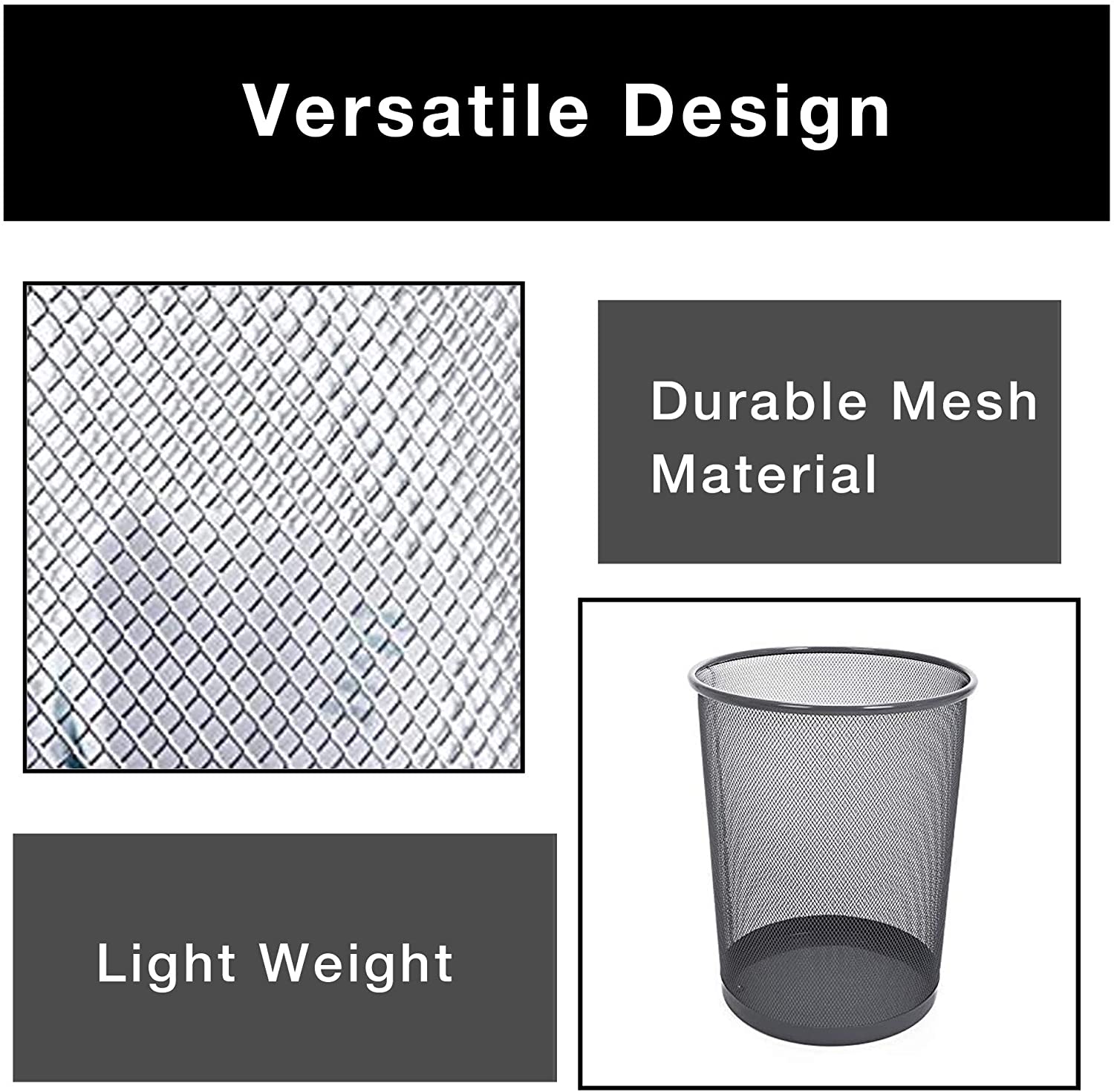 Steel Metal Mesh Waste Basket - Smart Design® 42
