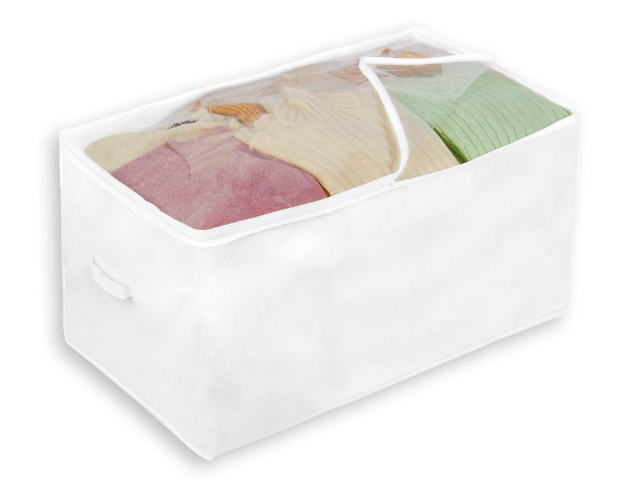 Storage Chest Organizer with Zipper, Handle, and Clear Window - White - Smart Design® 1