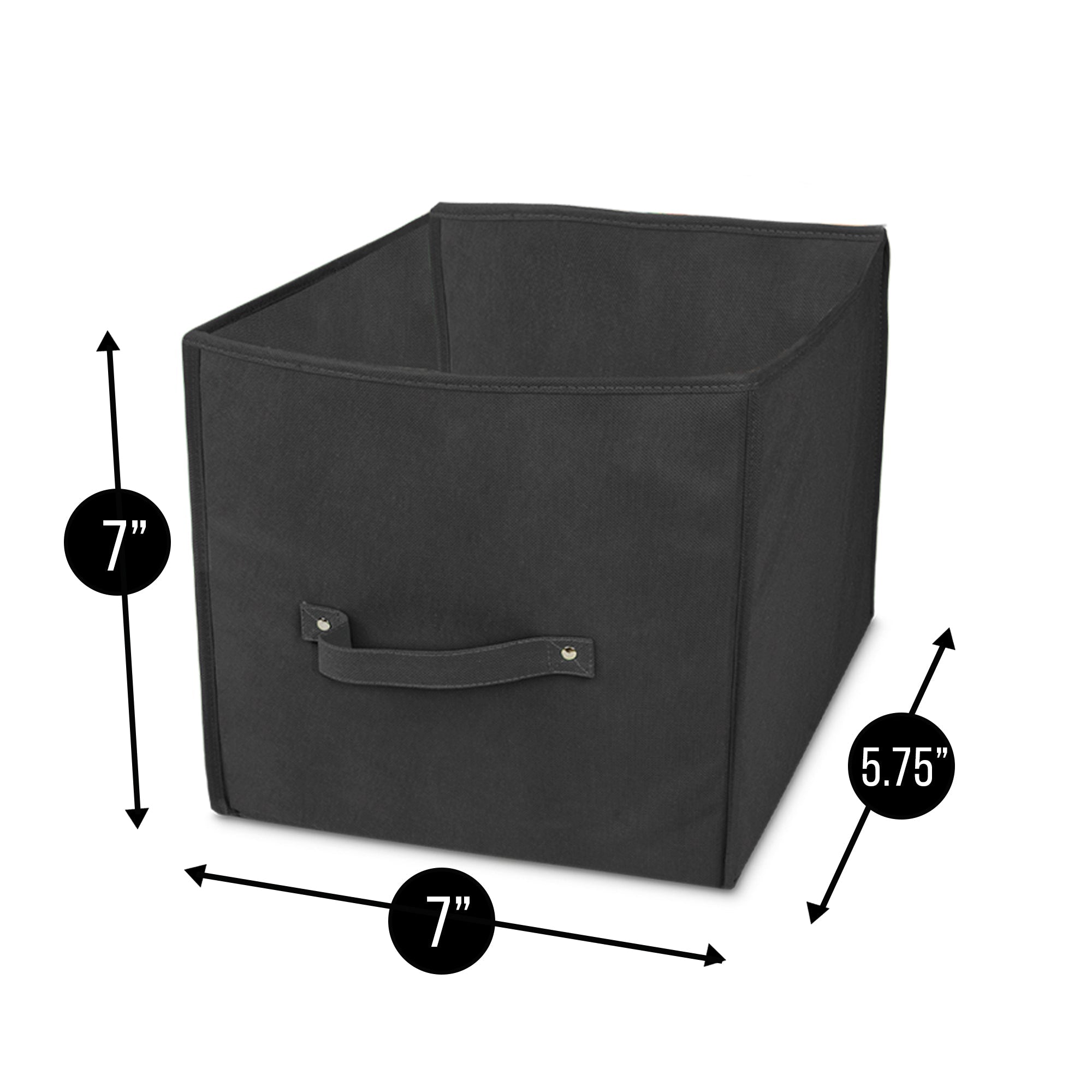Storage Cube with Handle - 11 x 11 x 11 Inch - Black - Smart Design® 3