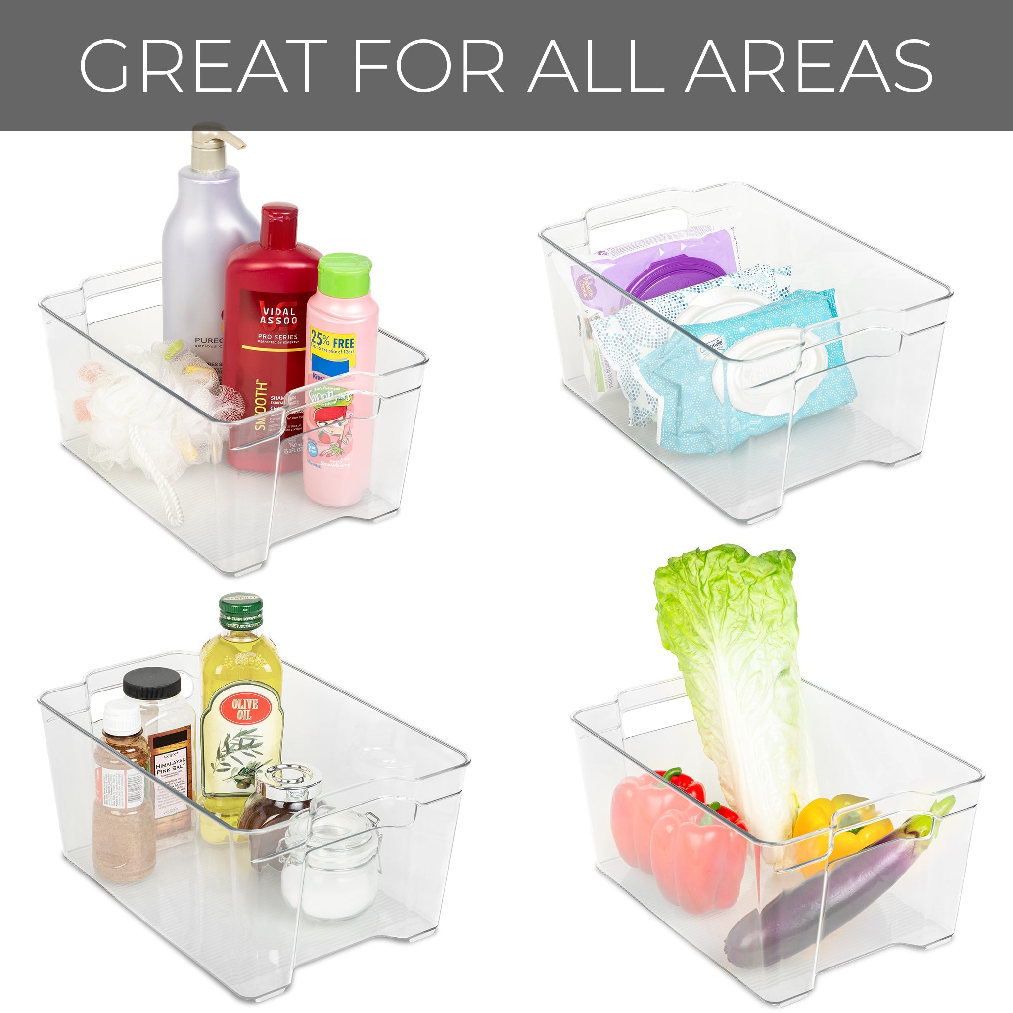Tall Stackable Refrigerator Bin with Handle - 8 x 12 Inch - Smart Design® 5