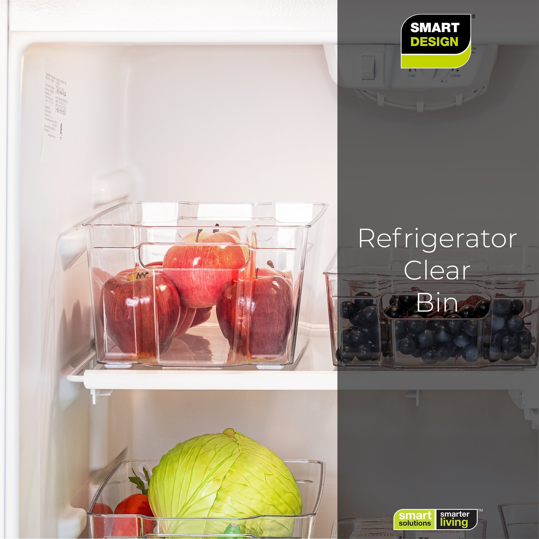 Tall Stackable Refrigerator Bin with Handle - 8 x 12 Inch - Smart Design® 7