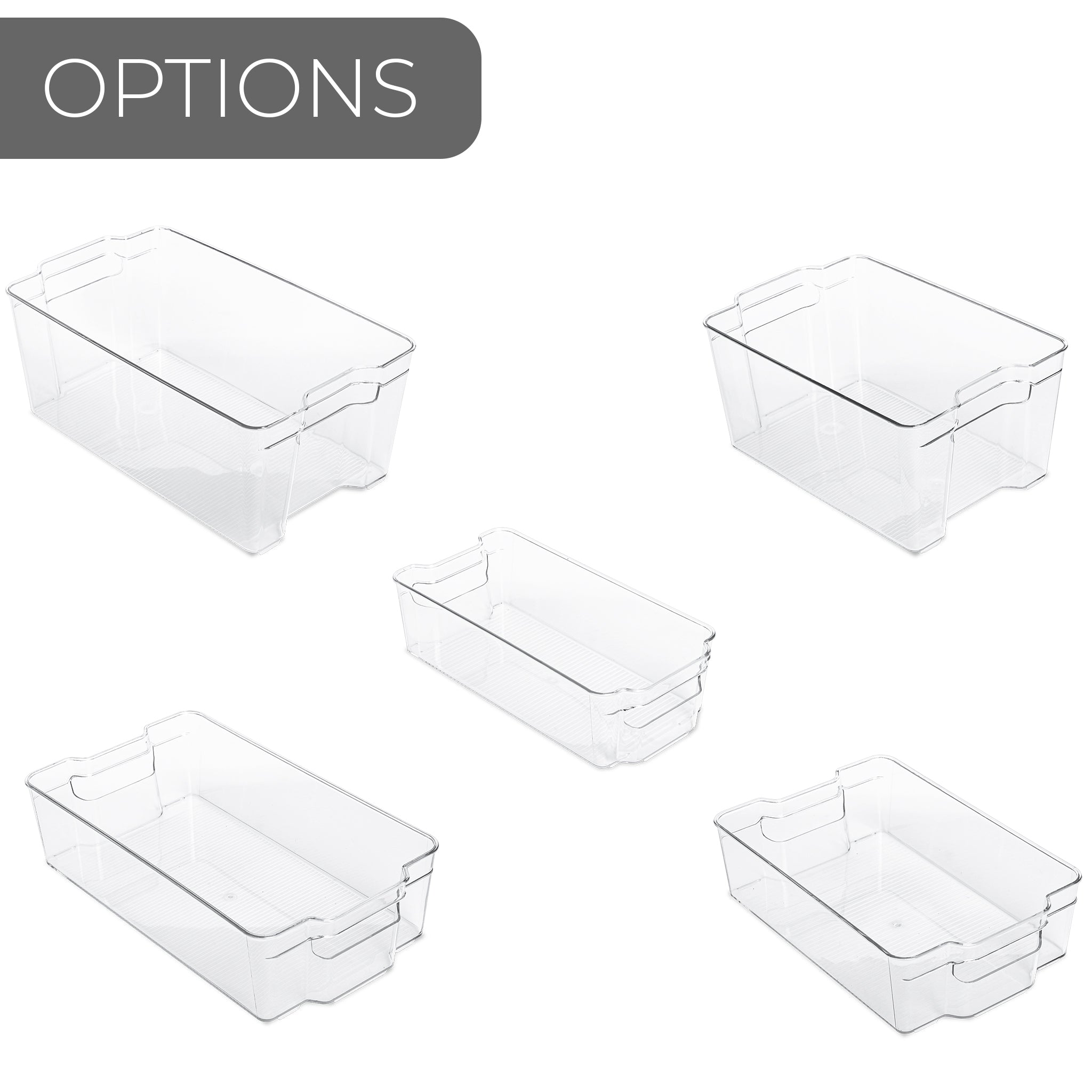 Smart Design Stackable Refrigerator Organizer Bins for Fridge Storage –  Narrow, 6 x 12 in., Set of 4 – Fridge Organization and Storage Bins with