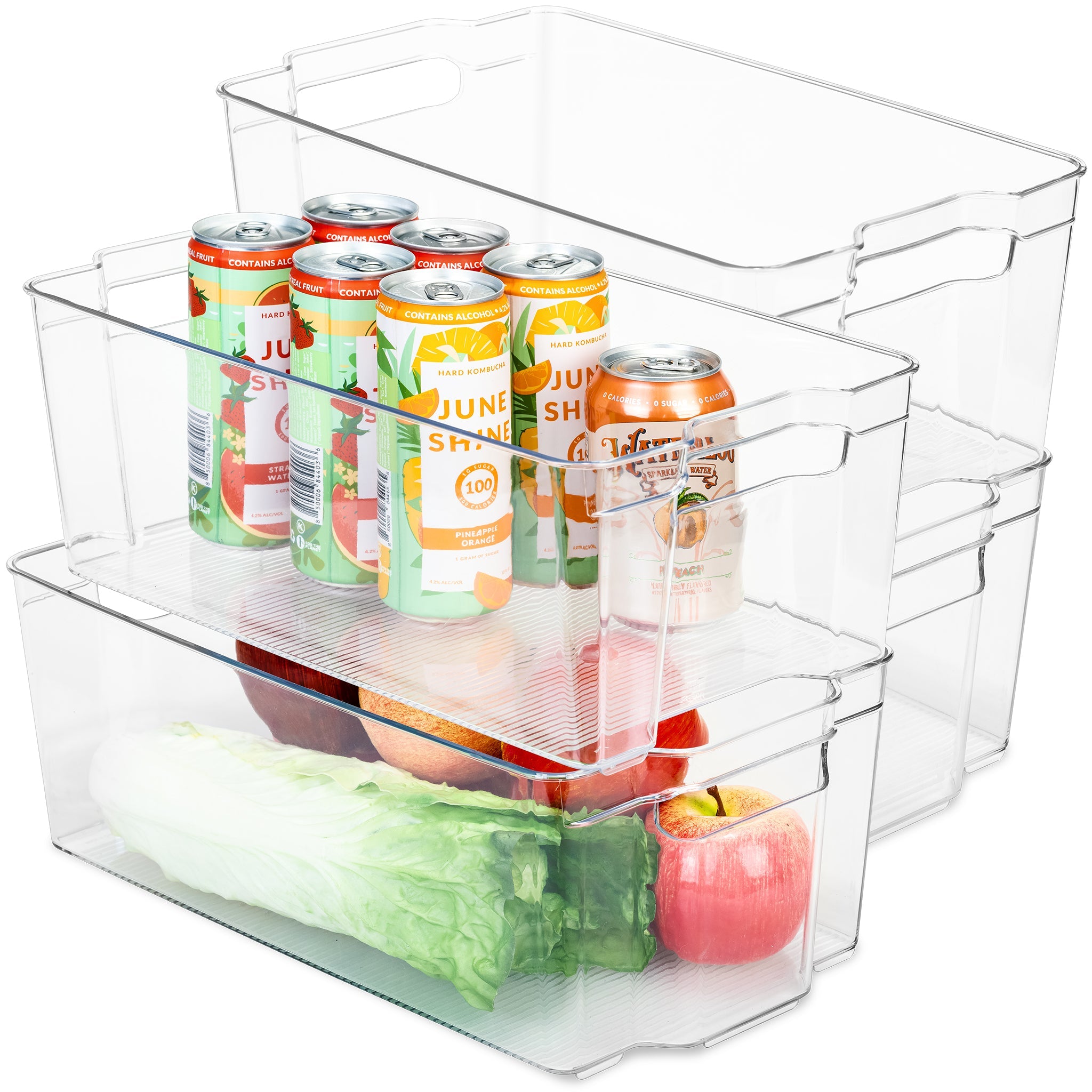 Sanders Collection Storagebud 8 Piece Refrigerator Organizer Bins - Stackable Freezer Organizer - Clear Refrigerator Organizer - Acrylic Fridge Bin - 8 Piece Set